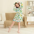 thumbnail image 3 of FORMRS Kids Bathrobe Unisex Hooded Robe Toddler Pajamas Sleepwear, Size 2-3T, Retro Blue Floral, 3 of 7
