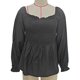 thumbnail image 2 of Blusa fruncida con ribete de volantes, manga larga Blusa fruncida de color liso con ribete de volantes Camisa de color liso con ribete de volantes Resultados impresionantes, 2 of 3