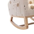 thumbnail image 6 of High Back Rocking Chair with Side Pocket and Armrest, 26.8"W Solid Wood Upholstered Nursery Chair for Living Room, Bedroom, Living Room and Baby/Kids Room, Beige Boucle, 6 of 7