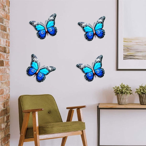 Mariposa colgante de jardín de escultura de insectos de hierro forjado de 16,5 cm (azul) Ndcxsfigh Nuevos Originales