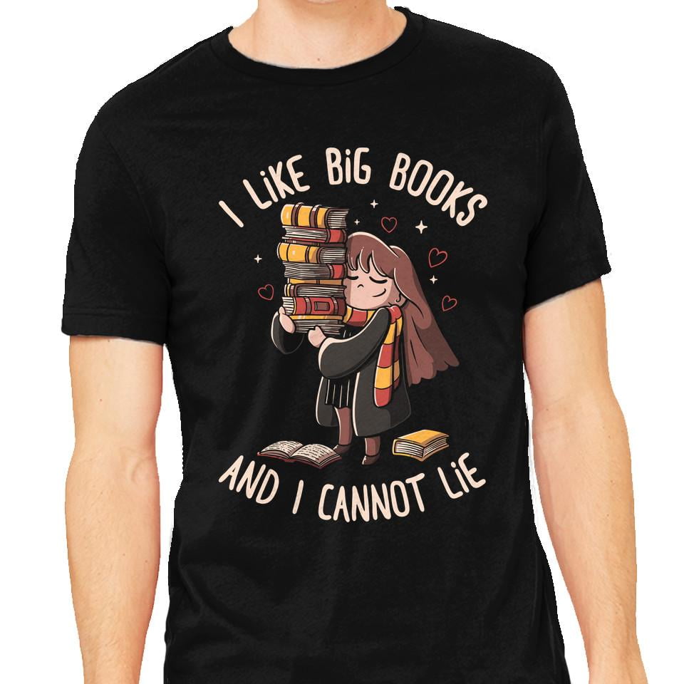 TeeFury Men's T-shirt I Like Big Books - Movies Cute | Black Large - Walmart.com