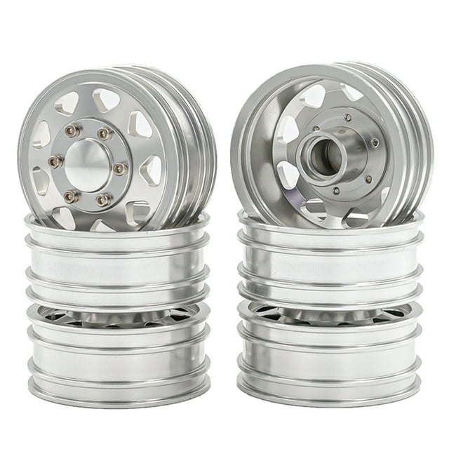 Amdohai CNC Aluminum Alloy Wheel Rim Beadlock Wheel Rims Hub 4pcs Replacement for 1/14 Tamiya
