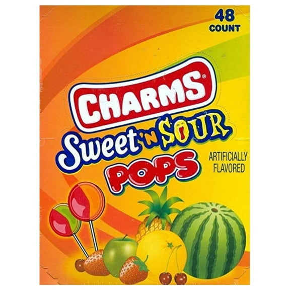 Charms Sweet & Sour Pops Assorted [Case] 48 ct