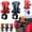 Red+Blue, variant on Portable Self-Locking Power Tool Holster - Drill Holder for Tool Belt, Universal Cordless Drill Holster, Impact Driver Pouch for Electricians