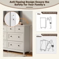 thumbnail image 5 of Magic Union Wide 8 Drawer Dresser, 47" White Long Dresser TV Stand with Black Metal Knob and 8 Storage Drawers, Wood Chest of Drawer Organizer Cabinet for Bedroom, Hallway, Living Room, 5 of 8