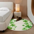 thumbnail image 2 of Round Rugs 3.3 Ft, St. Patrick's Day Non Slip Area Rugs for Kitchen Bedroom Entryway, Watercolor Lucky Clovers Green Rustic Washable Carpet Runner Rug Floor Mats for Bedroom Home Decor, 2 of 8