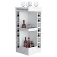 thumbnail image 4 of Wooden Cabinets, White Corner Bar Cabinet with Wine Rack and Open Shelf, White Living Room Cabinets,Particle Board Cabinets With Doors, Furniture Primary Living Space Cabinets, 4 of 6