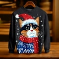 thumbnail image 4 of Wdgfv Unisex Kids Girls Boys Christmas Sweater Animals 3D Graphic Funny Long Sleeve Crewneck Holiday Pullover Sweatshirt Black 5-6 Years, 4 of 5