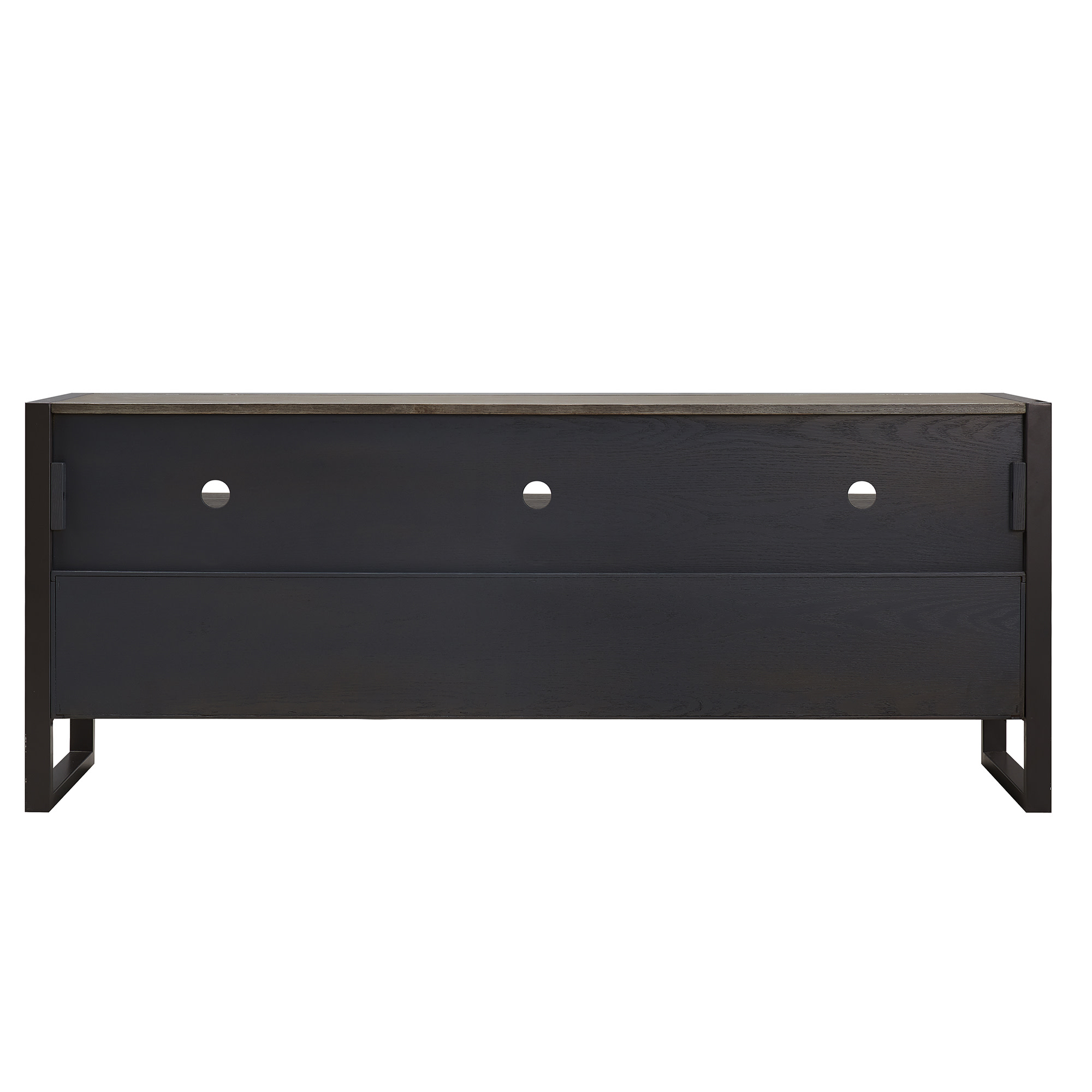 Leick Home Ender Mixed Metal and Wood TV Stand for TVs up to 65", Smoke/Gunmetal Gray