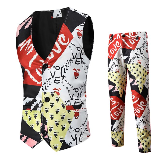 Chaleco de Traje de Moda Para El Día de San Valentín Para Hombre + Pantalones de Traje Traje de Dos Piezas Odeerbi ODB-6