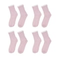 thumbnail image 2 of 4 pares de calcetines tobilleros de con borde de encaje sólido para mujer cómodos Luz púrpura, 2 of 9