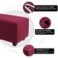 thumbnail image 2 of SNNROO Stretch Indoor Ottoman Slipcover Jacquard Rectangle Footstool Cover Dark Gray X-Large, 2 of 7