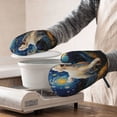 thumbnail image 3 of Gaeub Vintage Starry Sky Labrador Print Oven Mitts and Potholders BBQ Gloves,Oven Mitts with Silicone, Non-Slip Cooking Gloves for Cooking Baking Grilling (2 Count), 3 of 6