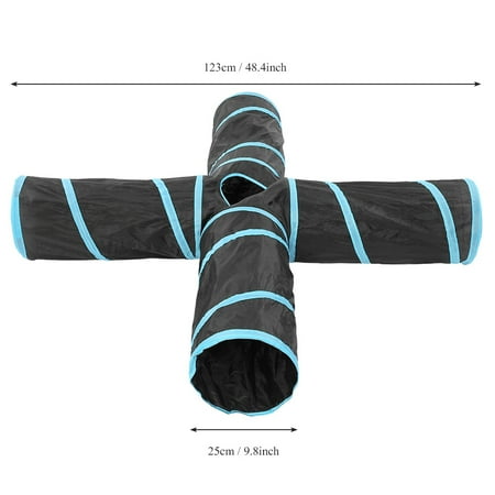 Qiilu Jouet De Formation Interactif Pour Animaux Domestiques Avec Tunnel De Jeu Pour Chat Pliable Et Portable A 4 Voies Bleu Tunnel Pour Chat Tunnel De Jeu Pour Chat Walmart Canada