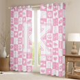 thumbnail image 3 of Feelyou Kawaii Pink Buffalo Black Out Curtains for Girl, Initial K Letter Curtains Pack of 2 (42x63 Each), Princess Bowknot Floral Bedroom Curtains, Curtains and Drapes Room Decor, 3 of 7