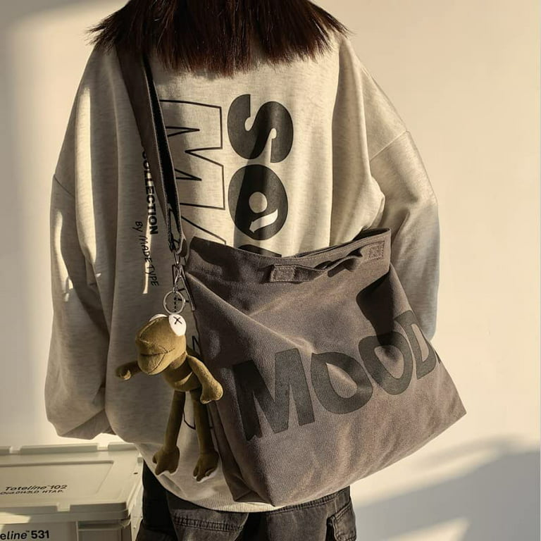 Canvas Messenger Vintage Bag Alt Emo Crossbody Bag Goth Punk Shoulder  Satchels Harajuku Grunge Handbag