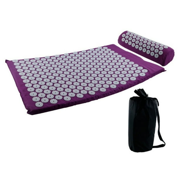 Acupressure Yoga Mat and Pillow Set for Back and Neck Pain Relief and