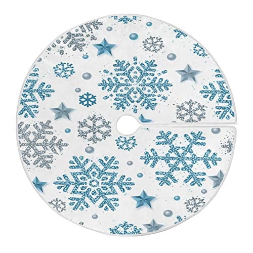 Falda para árbol de Navidad Dussdil Diseño azul invierno 120 cm