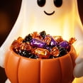 thumbnail image 3 of Clearance！Light Up Ghost Pumpkin Candy Bowl Halloween Decor, 7.8in Halloween Decorations Outdoor LED Glowing Ghost Candy Pumpkin Bowl, Fall Front Porch Yard Outdoor Ghosts Treat Bowls Decor, 3 of 6