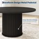 thumbnail image 5 of Qinaqin 47-Inch Redondo cm de Profundidadining Mesa para 4 6 Persons Negro Sala con Robusto Anchoaveform Metálico Pedestal Base Industrial Circular Kitchen cm, 5 of 6
