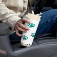 thumbnail image 6 of 500ml Double-Wall Vacuum Insulated Tumblers Stainless Steel Coffee Tumbler with Ceramic Coating Teal Dog Paw Prints, 6 of 8