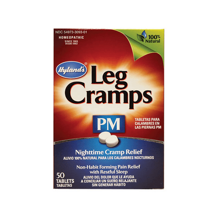 Hyland's Night Time Leg Cramps PM Tablets, Natural Cramp Pain Relief with Restful Sleep, 50 (Best For Leg Cramps)