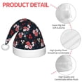 thumbnail image 4 of Honeii Rose Flowers Print Hat Santa Claus Hat For Xmas Party, Christmas Caps For Boys Girls Child,Christmas Beanie, 4 of 6