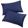 thumbnail image 1 of PiccoCasa Pure Cotton Pillowcases 2 Pcs Soft with Zipper Navy Blue Queen, 1 of 7