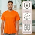 thumbnail image 6 of High Visibility Short Sleeve Workwear Tee, 100% Polyester Hi Vis Reflective Performance T-Shirts for Men (Neon Safety Orange 9 Pack, XS), 6 of 7