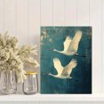 thumbnail image 2 of Qisvanset 12x16 Inch Flying White Crane Canvas Wall Art, Vintage Oil Painting Majestic Bird Blue Background Decor, 2 of 8