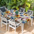thumbnail image 2 of Hummingbird Table Cloths for 4 Foot Rectangle Tables, Spring Vintage Oil Painting Sunflowers Beige Patio Waterproof Elastic Fitted Tablecloths, Washable Rectangular Table Cover for Camping, 2 of 8