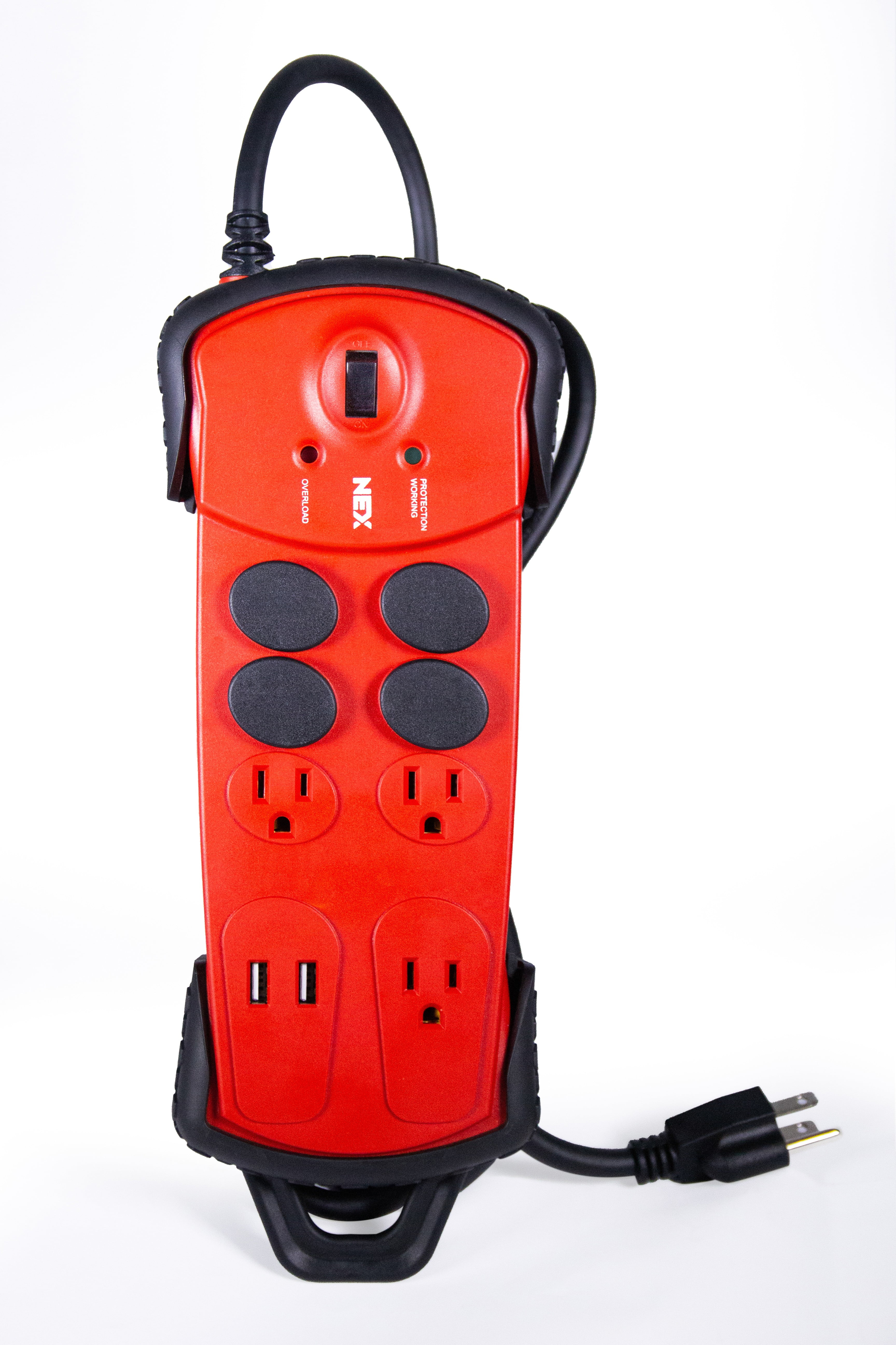 PWIY7-NEX, Surge Arrest, 1080J Industrial Surge Protector with 7 Power Outlets and 2 USB Ports by NEX