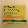 Major Bisacodyl Stimulate Laxative Overnight Relief Tablets, Orange, 5 mg, 25 Count