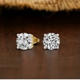 thumbnail image 2 of IGI Certified Lab Grown Diamond Solitaire Stud Earrings | 3 Ct Round Shape Push Back 4 Prong Settings 14K Yellow Gold | Friendly Diamonds Earrings | EF - Color, VS - Clarity, 2 of 5