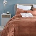 thumbnail image 2 of Swift Home Marilla 100% Cotton Clipped Dots Stripes Jacquard 5-Piece Bedding Comforter Set Faded Denim - Oversized King, 2 of 5