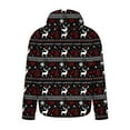 thumbnail image 3 of Men's Ugly Christmas Hoodie with Funny 3D Animal Print Fleece Lined Long Sleeve Pullover Sweatshirt with Pocket Novelty Holiday Pullover Top, 3 of 4