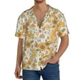 thumbnail image 3 of Haiem Retro 70s 60s Flower Men's Casual Shirts Short Sleeve Button Down Shirts Fashion Textured Summer Beach Shirt-XX-Large, 3 of 7