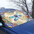 thumbnail image 3 of Xoenoiee Boho Dragonfly Mandala Print Car Windshield Cover for Ice and Snow, Windshield Snow Cover for SUV Truck Sedan, Car Frost Shield Snow Cover Automotive Winter Accessories, 3 of 7