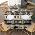 thumbnail image 3 of Round Waterproof Tablecloth 60×60 Inch, Black Strip Boho Reusable Indoor/Outdoor Durable Table Cover for Party Kitchen Dinner Room Decor, 3 of 6