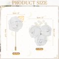 thumbnail image 2 of Uxcell 7 Pcs(6pcs Pins + 1 Brooch) Ramo de Rosa Blanco Brillante Boutonnieres Flores Botones para Ceremonia de Boda Aniversario Prom Fiesta Formal, 2 of 7