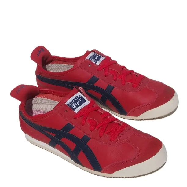 Onitsuka & Tiger Mexico Color Red Navy Leather HL7C2 Sneaker without box Men Us6.5