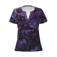 thumbnail image 3 of Naloa Lilac Print T-Shirts Short Sleeve V Neck Tees for Women Fashion Tops Trendy Lightweight Soft Casual Summer Outfits Clothes, 3 of 5
