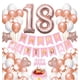 thumbnail image 1 of RV Decoración de 18º cumpleaños para mujer, 18º cumpleaños de oro rosa, decoración de 18º cumpleaños, pancarta de feliz cumpleaños 18, pompones de papel, globos de aluminio de 18º cumpleaños para mujer reutilizables Sailing Electrónica, 1 of 2
