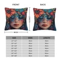 thumbnail image 2 of Fuzoiu Bohemian Colorful Flower Woman Print Square Pillow Cover,Hidden Zipper Design,Luxury Square Pillow Case, Throw Pillow,Couch Cushion-22"x22", 2 of 7
