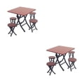 thumbnail image 1 of relayinert Kit de Meubles de Chambre Miniature Portable avec Table et Chaises Pliables en Plastique Type1 2Set, 1 of 6