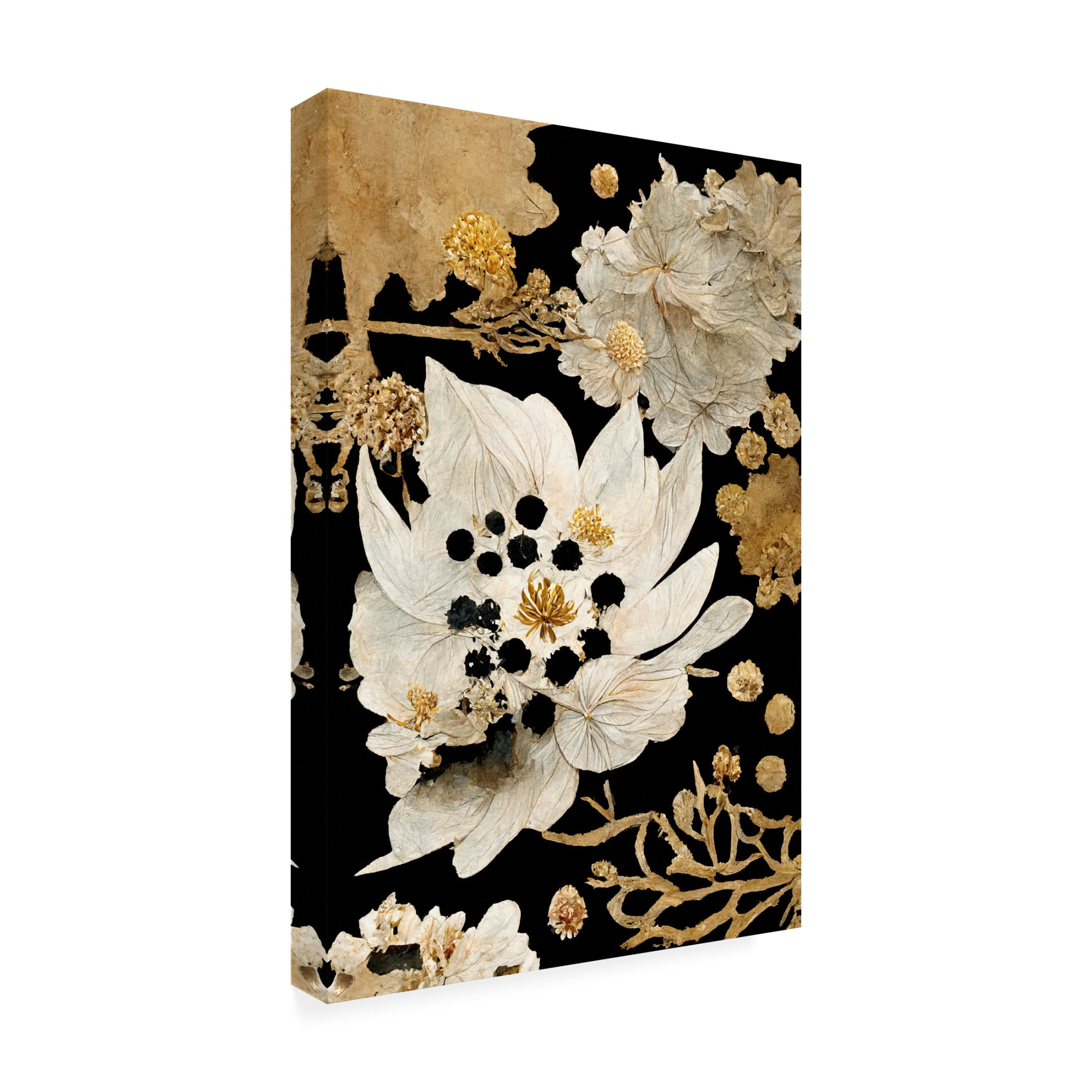 Canvas Wall Art - Treechild 'Beige Dry Flowers' Wall Art for Living Room, Bedroom, or Office D?cor by Trademark Fine Art - 22 x 32 Inches