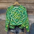 thumbnail image 6 of Zwiiyzr Womens Long Sleeve Hooded Sweatshirt Lucky Clover Print Fall Seasonal Pullover Cozy Fleece Relaxed Fit Green Theme Streetwear Green, 6 of 7