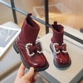 Boots for Girls 2024 Bota De Criana Pearl Chain Korean Style Autumn