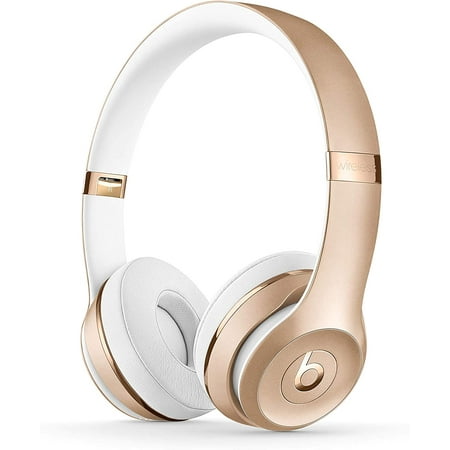 Restored Beats Solo3 Wireless On-Ear Headphones - W1 Chip, Class 1 Bluetooth, 40 Hours of Listening Time, Built-In Microphone and Controls - (Gold) (Refurbished)