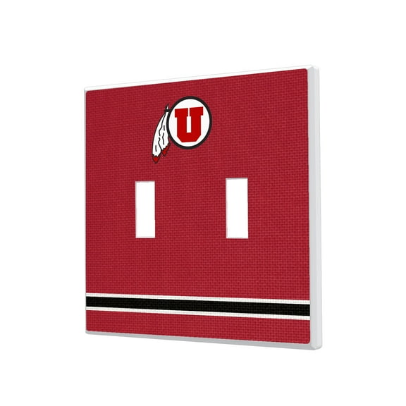 Utah Utes Stripe Design Double Toggle Light Switch Plate